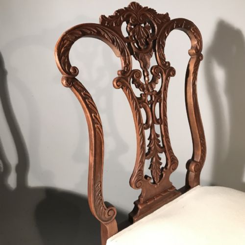 SUPER QUALITY PAIR OF FRENCH CARVED SIDE CHAIRS - ADDITIONAL PHOTO 7