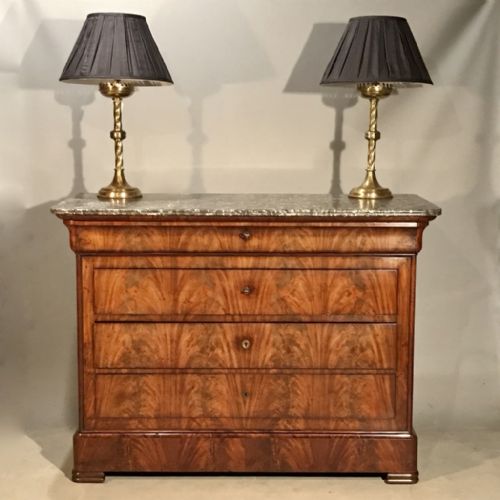french c19th mahogany commode chest of drawers - CATEGORY: ANTIQUE CHEST OF DRAWERS - DATED 19TH CENTURY