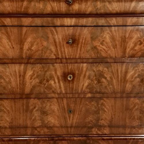 FRENCH C19TH MAHOGANY COMMODE CHEST OF DRAWERS - ADDITIONAL PHOTO 1