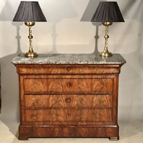 FRENCH C19TH MAHOGANY COMMODE CHEST OF DRAWERS - ADDITIONAL PHOTO 2
