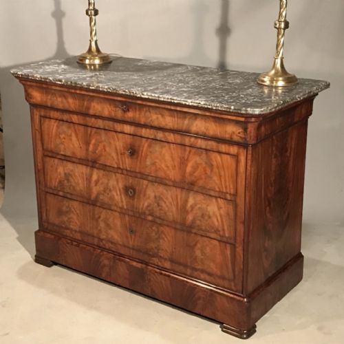 FRENCH C19TH MAHOGANY COMMODE CHEST OF DRAWERS - ADDITIONAL PHOTO 3