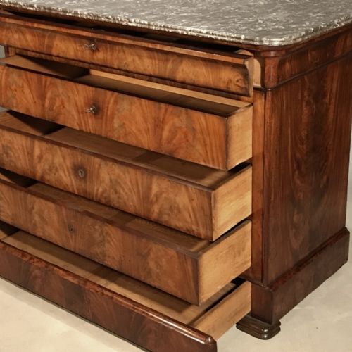 FRENCH C19TH MAHOGANY COMMODE CHEST OF DRAWERS - ADDITIONAL PHOTO 8