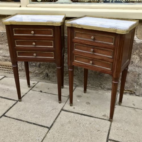 good size pair of french side tables - CATEGORY: ANTIQUE CABINETS - DATED 1900