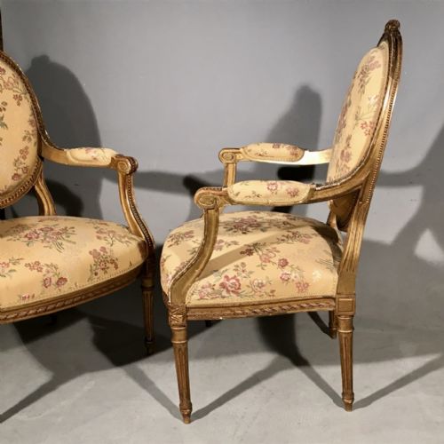 PAIR OF C19TH GILT ARMCHAIRS - ADDITIONAL PHOTO 4