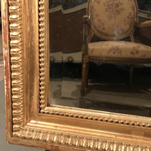 LARGE FRENCH PAINT B GILT MIRROR - ADDITIONAL PHOTO 4