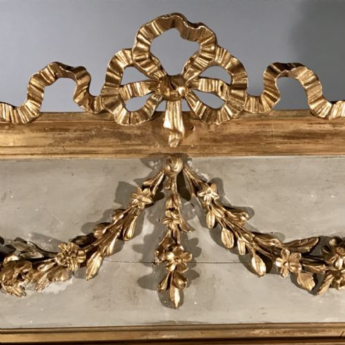 LARGE FRENCH PAINT B GILT MIRROR - ADDITIONAL PHOTO 5
