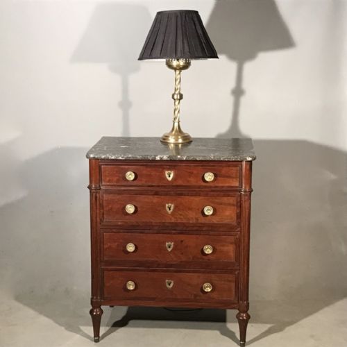 small c19th french marble top commode chest - CATEGORY: ANTIQUE CHEST OF DRAWERS - DATED 1850