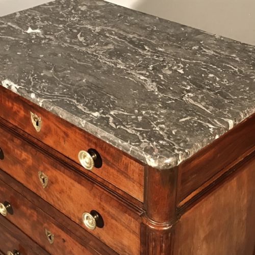 SMALL C19TH FRENCH MARBLE TOP COMMODE CHEST - ADDITIONAL PHOTO 7