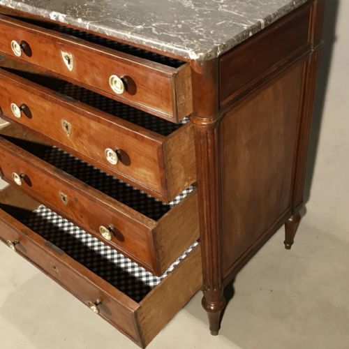 SMALL C19TH FRENCH MARBLE TOP COMMODE CHEST - ADDITIONAL PHOTO 9