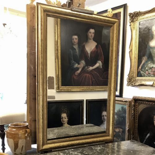 good size french gilt overmantle mirror - CATEGORY: ANTIQUE MIRRORS - DATED 1880