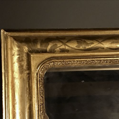 FRENCH C19TH LOUIS PHILIPPE GILT MIRROR 105CM - ADDITIONAL PHOTO 3