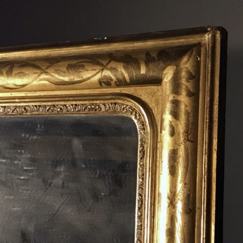 FRENCH C19TH LOUIS PHILIPPE GILT MIRROR 105CM - ADDITIONAL PHOTO 2