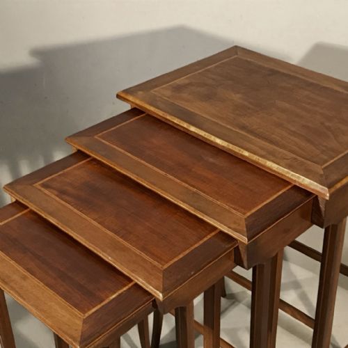 LARGE NEST OF FOUR MAHOGANY TABLES - ADDITIONAL PHOTO 1