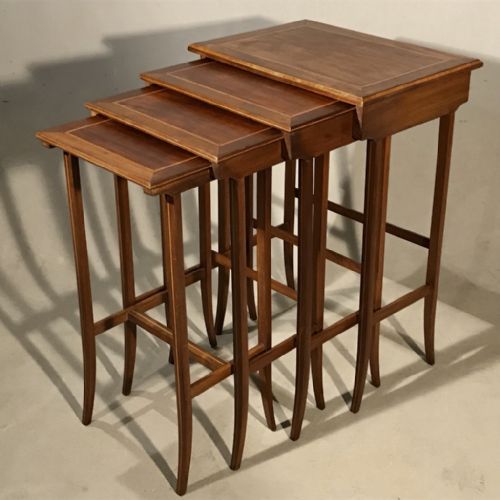 LARGE NEST OF FOUR MAHOGANY TABLES - ADDITIONAL PHOTO 2