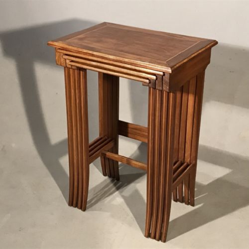 LARGE NEST OF FOUR MAHOGANY TABLES - ADDITIONAL PHOTO 7