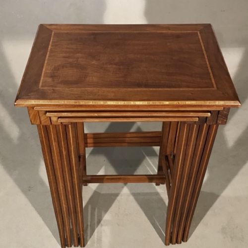LARGE NEST OF FOUR MAHOGANY TABLES - ADDITIONAL PHOTO 8