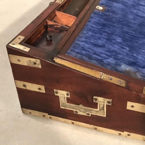 GEORGIAN BRASS BOUND WRITING BOX WITH BATON - ADDITIONAL PHOTO 1