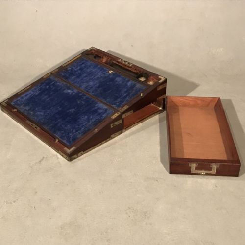 GEORGIAN BRASS BOUND WRITING BOX WITH BATON - ADDITIONAL PHOTO 2