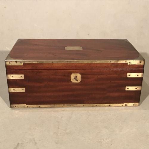 GEORGIAN BRASS BOUND WRITING BOX WITH BATON - ADDITIONAL PHOTO 3