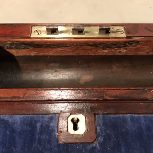 GEORGIAN BRASS BOUND WRITING BOX WITH BATON - ADDITIONAL PHOTO 8