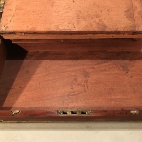 GEORGIAN BRASS BOUND WRITING BOX WITH BATON - ADDITIONAL PHOTO 11