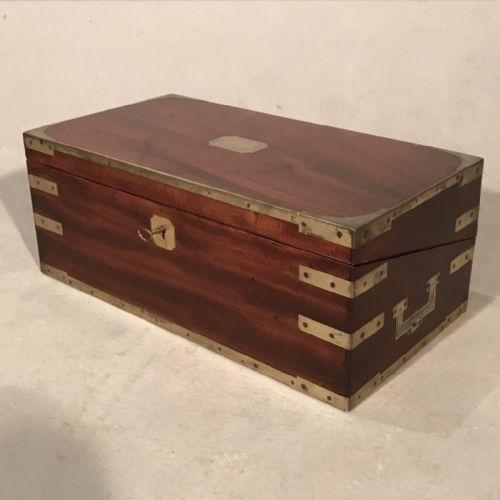 GEORGIAN BRASS BOUND WRITING BOX WITH BATON - ADDITIONAL PHOTO 12