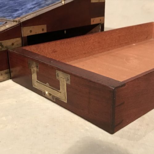 GEORGIAN BRASS BOUND WRITING BOX WITH BATON - ADDITIONAL PHOTO 13