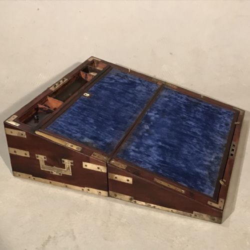 GEORGIAN BRASS BOUND WRITING BOX WITH BATON - ADDITIONAL PHOTO 14