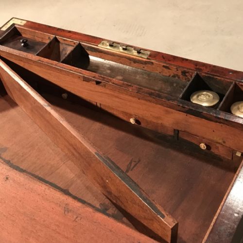 GEORGIAN BRASS BOUND WRITING BOX WITH BATON - ADDITIONAL PHOTO 15
