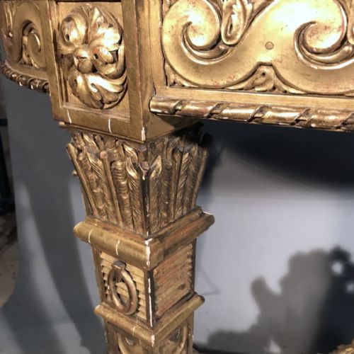 LARGE C19TH FRENCH GILT CONSOLE TABLE - ADDITIONAL PHOTO 1