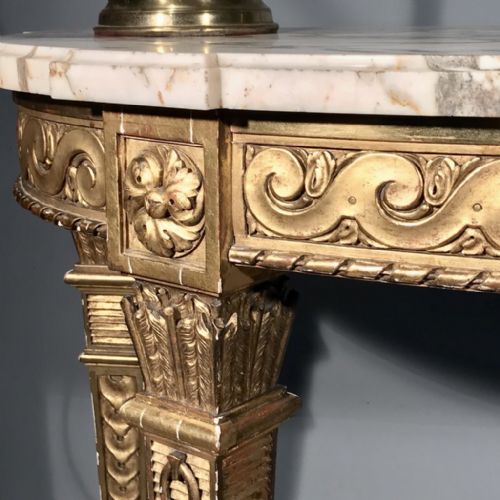 LARGE C19TH FRENCH GILT CONSOLE TABLE - ADDITIONAL PHOTO 3