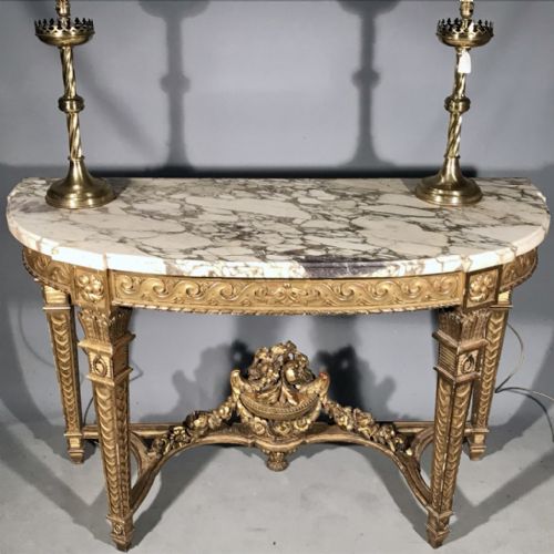 LARGE C19TH FRENCH GILT CONSOLE TABLE - ADDITIONAL PHOTO 6