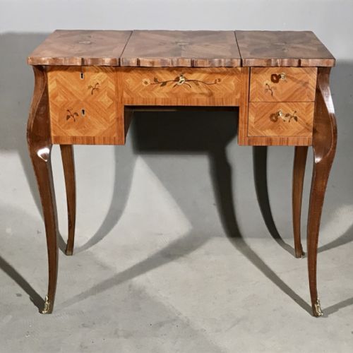 french marquetry lift top dressing table - CATEGORY: ANTIQUE DRESSING TABLES - DATED 1920