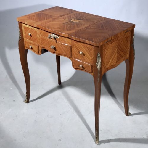 french lift top dressing table with marquetry - CATEGORY: ANTIQUE DRESSING TABLES - DATED 1920
