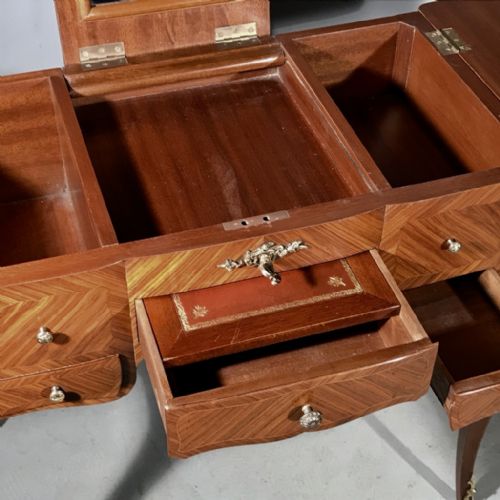 FRENCH LIFT TOP DRESSING TABLE WITH MARQUETRY - ADDITIONAL PHOTO 1