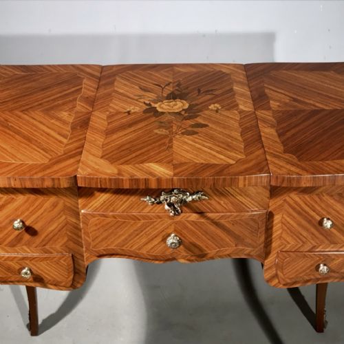 FRENCH LIFT TOP DRESSING TABLE WITH MARQUETRY - ADDITIONAL PHOTO 2