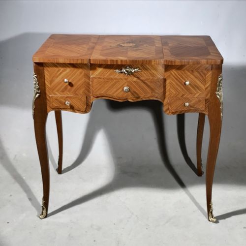 FRENCH LIFT TOP DRESSING TABLE WITH MARQUETRY - ADDITIONAL PHOTO 3