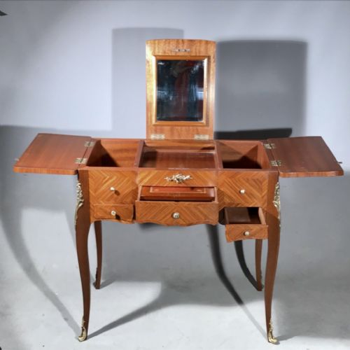 FRENCH LIFT TOP DRESSING TABLE WITH MARQUETRY - ADDITIONAL PHOTO 4