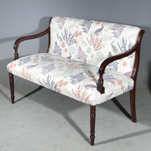 regency 2 seater window seat newly upholstered - CATEGORY: ANTIQUE SOFAS - DATED REGENCY