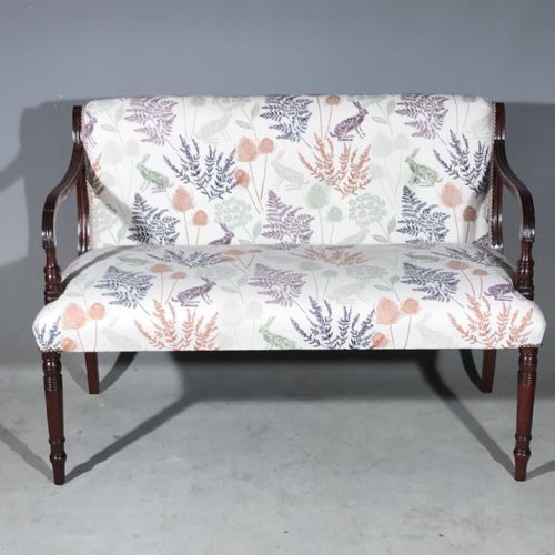 REGENCY 2 SEATER WINDOW SEAT NEWLY UPHOLSTERED - ADDITIONAL PHOTO 1