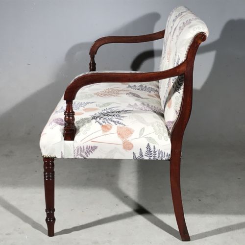 REGENCY 2 SEATER WINDOW SEAT NEWLY UPHOLSTERED - ADDITIONAL PHOTO 3
