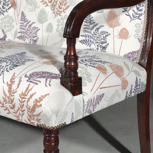 REGENCY 2 SEATER WINDOW SEAT NEWLY UPHOLSTERED - ADDITIONAL PHOTO 4