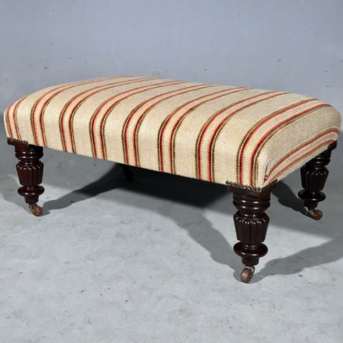 william iv centre stool with stripe - CATEGORY: ANTIQUE STOOLS - DATED 19TH CENTURY