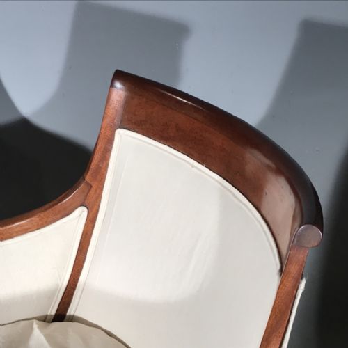SUPERB PAIR OF FRENCH EMPIRE TUB ARMCHAIRS NEWLY UPHOLSTERED - ADDITIONAL PHOTO 6