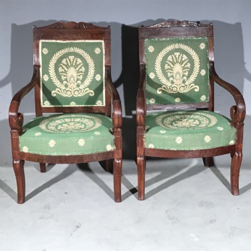 FINE PAIR OF FRENCH EMPIRE OPEN ARMCHAIRS - ADDITIONAL PHOTO 1