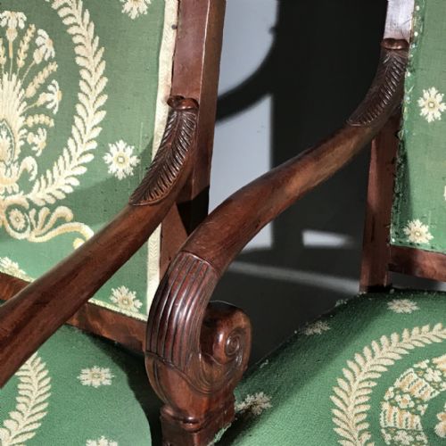 FINE PAIR OF FRENCH EMPIRE OPEN ARMCHAIRS - ADDITIONAL PHOTO 4