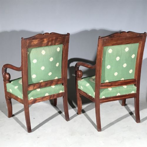 FINE PAIR OF FRENCH EMPIRE OPEN ARMCHAIRS - ADDITIONAL PHOTO 5