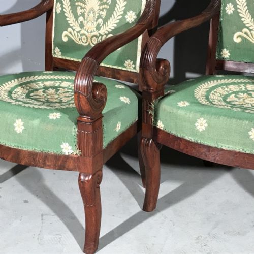 FINE PAIR OF FRENCH EMPIRE OPEN ARMCHAIRS - ADDITIONAL PHOTO 6