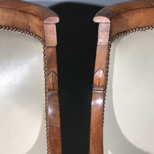 SUPERB PAIR OF FRENCH EMPIRE ARMCHAIRS IN LEATHER - ADDITIONAL PHOTO 8
