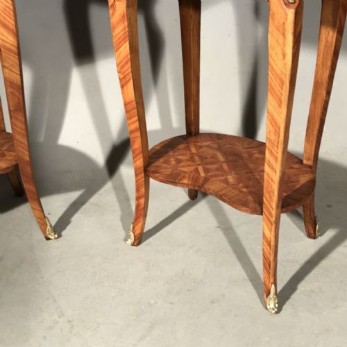QUALITY PAIR OF OVAL PARQUETRY SIDE TABLES - ADDITIONAL PHOTO 4